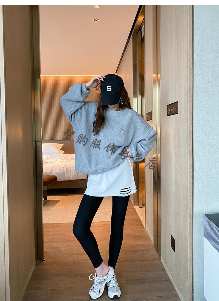 卫衣打底遮屁股神器叠穿内搭秋冬白色短裙女懒人神器遮屁股打底裤必备