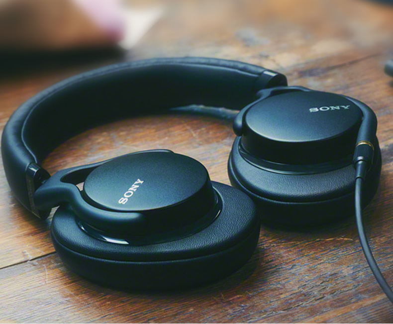 索尼mdr-1am2 头戴式耳机有线重低音hifi电脑手机带麦 黑色 官方标配