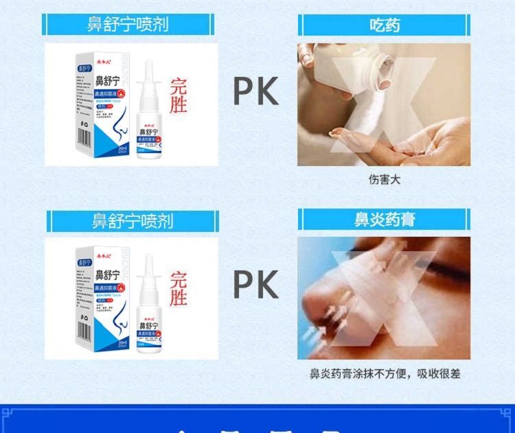 鼻炎克星鼻舒宁鼻通液鼻炎膏鼻炎喷剂过敏性鼻干痒鼻塞痒1盒20ml