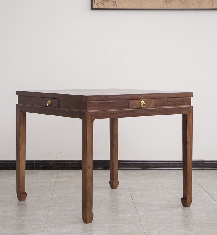 八仙桌实木小方桌餐桌椅组合新中式八仙桌老榆木茶馆棋牌四方桌子带