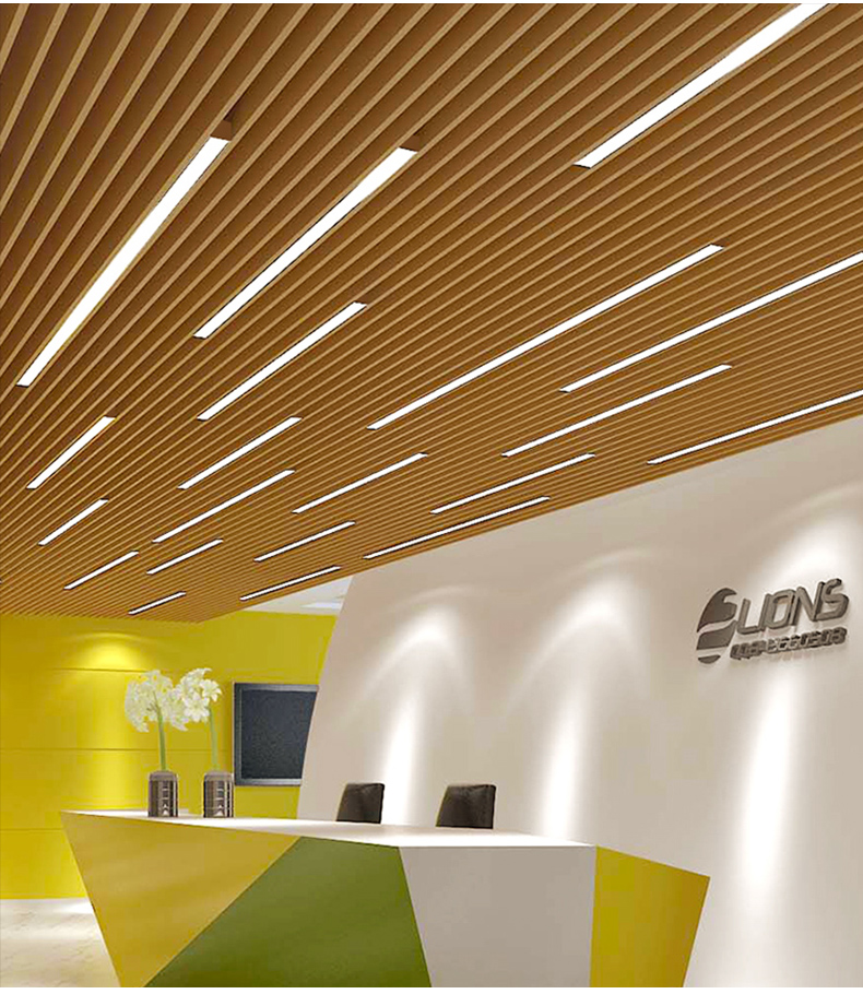 格栅灯长条形 办公室铝方通专用led灯木纹方通灯格栅吊顶条形灯5cm吸