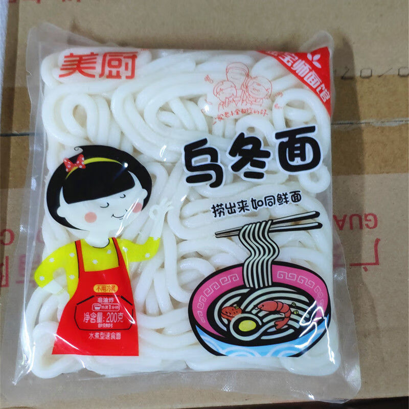 美厨乌冬面面车仔面日式乌冬速食面条方便面海鲜火锅面麻烫面整箱乌冬