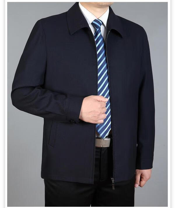 干部夹克商务青年行政夹克春秋季厅里厅气休闲男士爸爸装春夏天外套