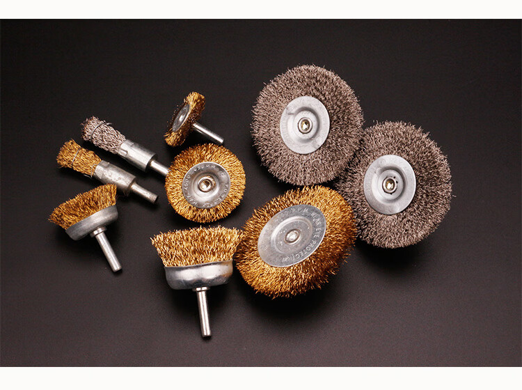 钢丝刷头碗型t型打磨头钢丝除锈清洁刷抛光打磨轮电动铁丝打磨头t形