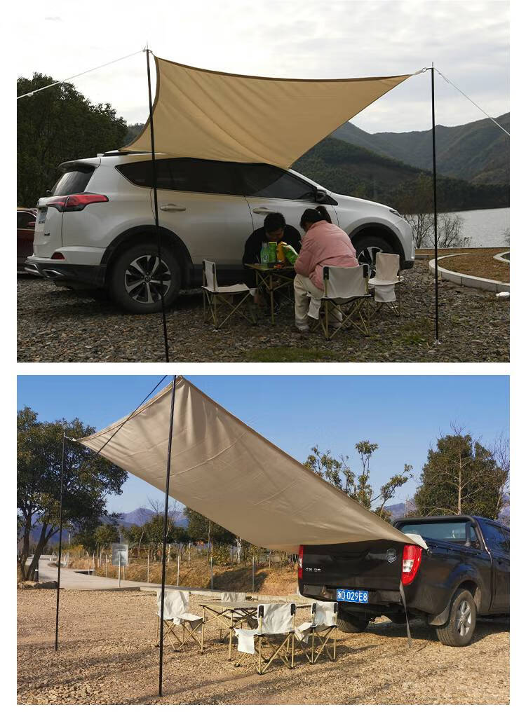 車用側邊帳篷戶外摺疊車邊帳篷天幕汽車側邊遮陽蓬野營自駕遊車載露營