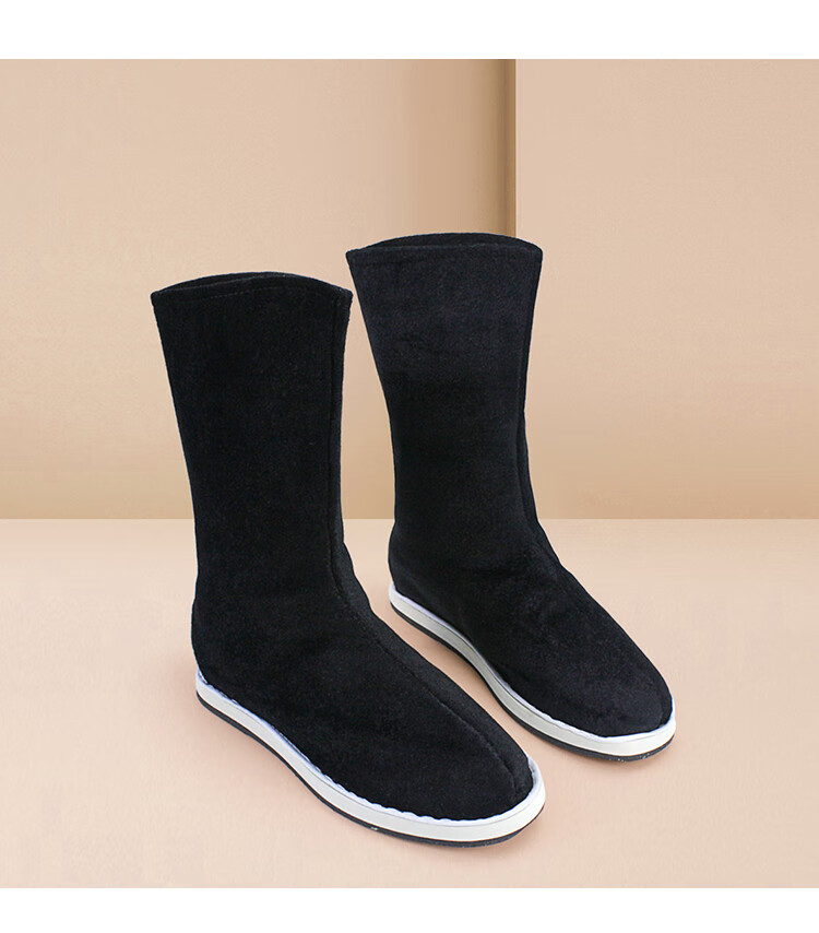 古装汉服靴子男女古代鞋子男童儿童布鞋学生古风黑布鞋舞台演出男布靴