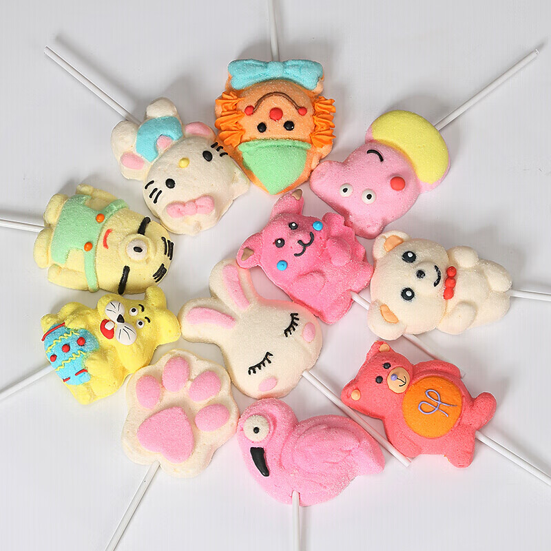 圣诞节卡通软糖35克20支可爱小兔子棉花糖棒棒糖软糖水果味零食整盒18