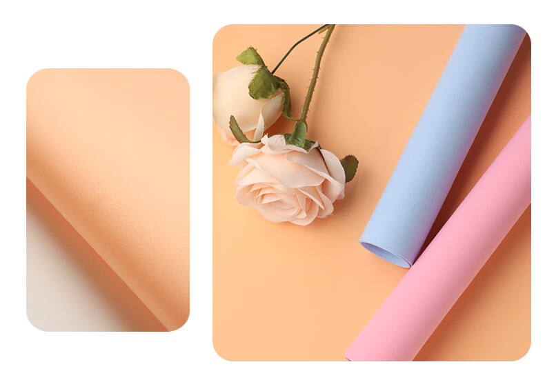 新款海绵纸鲜花包装纸花束内衬纸包花纸纯色绵纸手工花束花艺材料浅