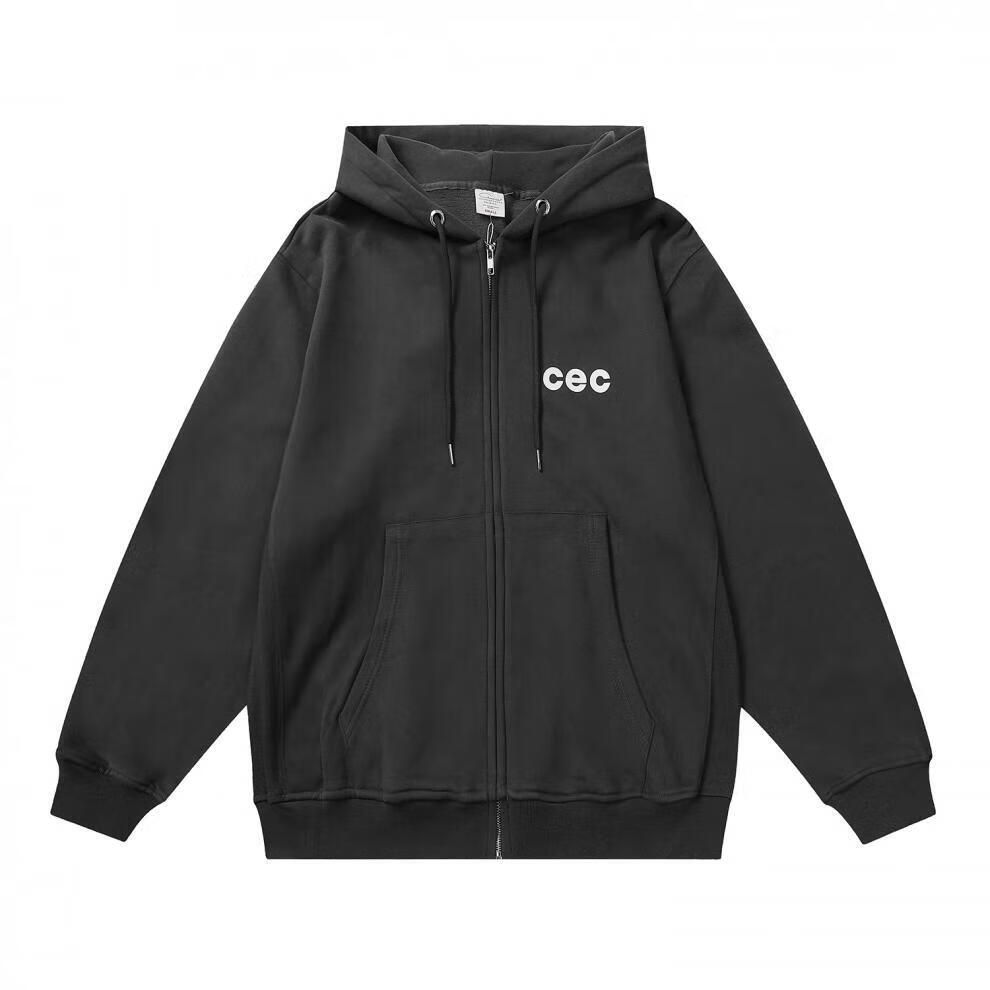 ceeniu 情侣拉链开衫韩版cec卫衣外套女秋季宽松连帽潮牌男纯棉长袖