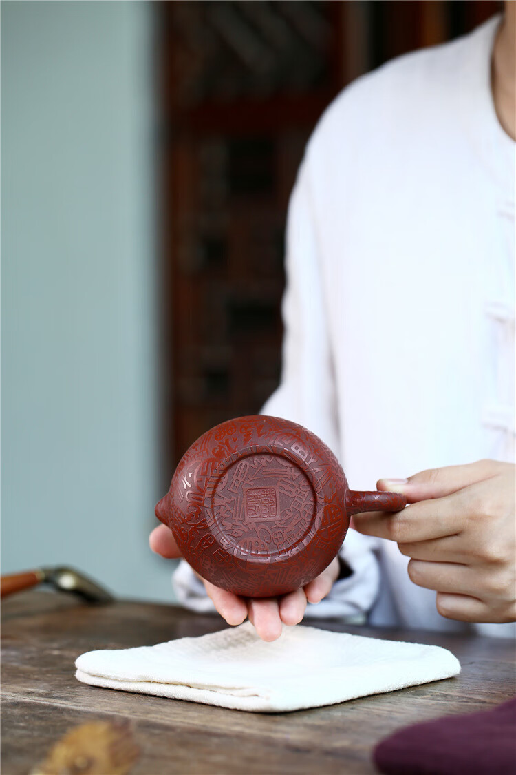 汇承奥宜兴原矿大红袍紫砂壶名家吴文彩手工名家百福西施壶家用泡茶具