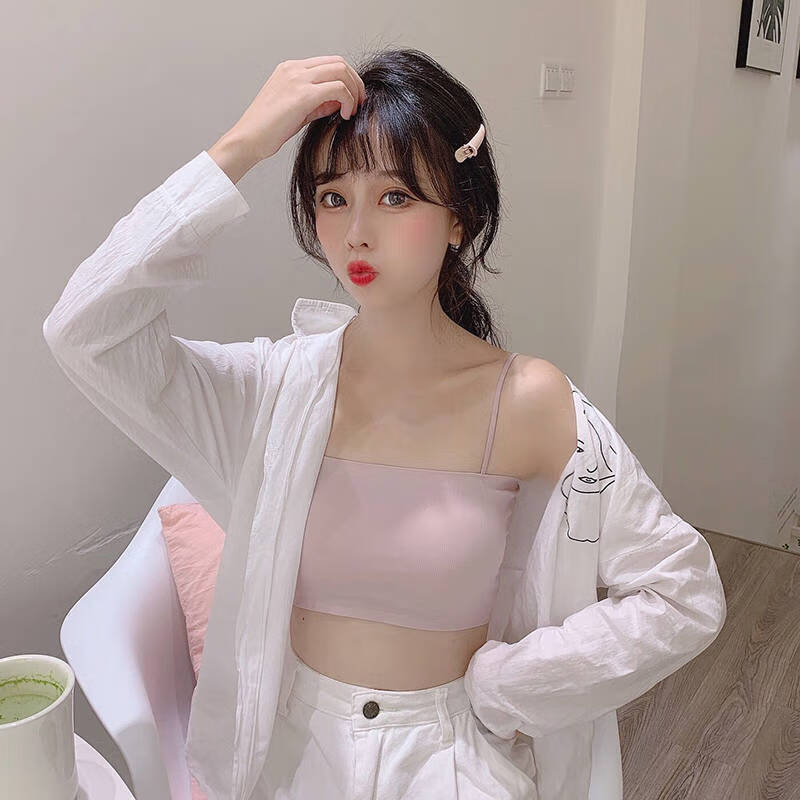 薄款性感冰丝裹胸内衣女学生韩版性感抹胸打底吊带小背心少女内穿薄款