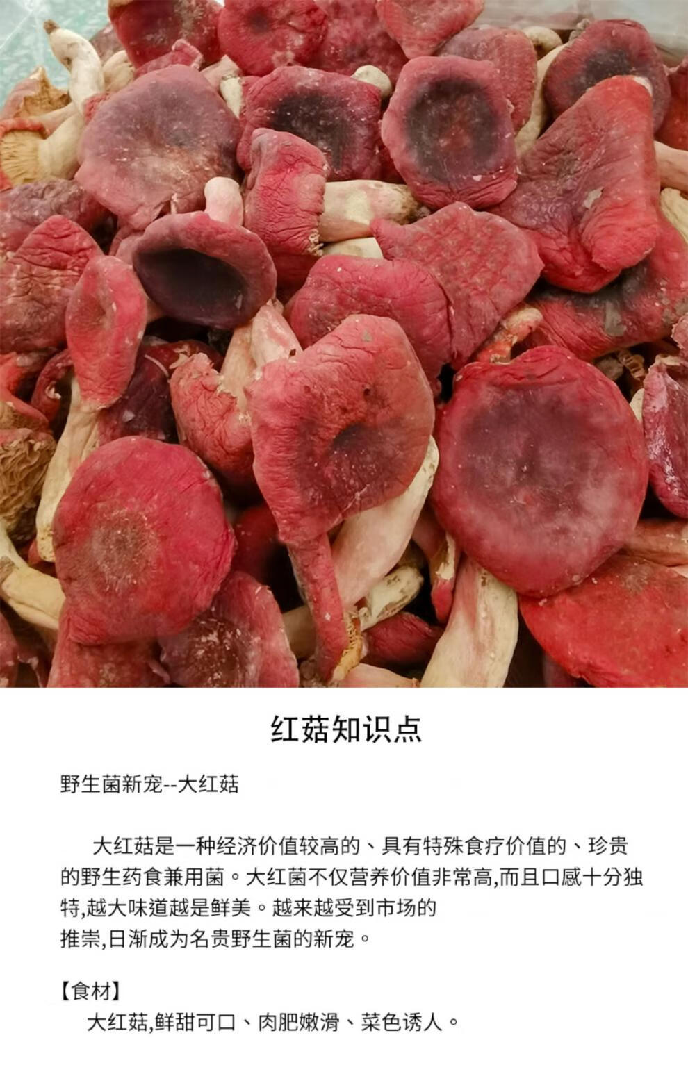 红菇红香菌红椎菌河南红菌500g红蘑菇干货月子菇滋补 500g【图片 价格