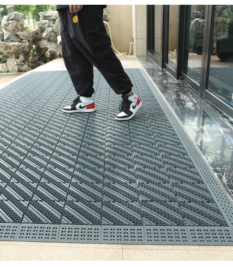 酒店室外门口进门防滑地垫户外防水防晒商铺门外台阶斜坡脚垫h6 红色