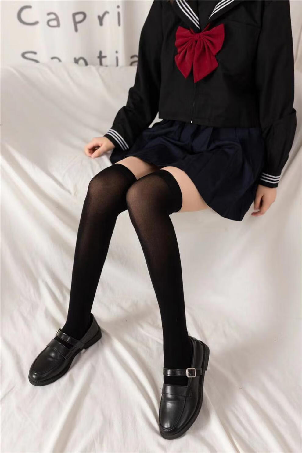 秋季新款夏秋季天鹅绒过膝黑丝白丝袜子女中筒袜日系显瘦长筒袜学jk丝