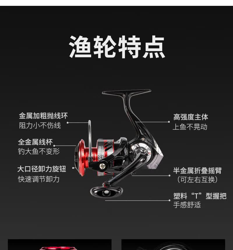 fsydfhb款翠鸟纺车轮全金属头纺车轮金属线杯鱼轮海杆轮金属渔线轮