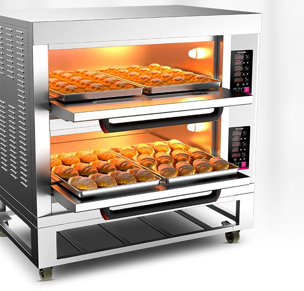 乐创lecon烤箱商用大型电热烤箱大容量燃气液化气蛋挞烤炉双层烘培