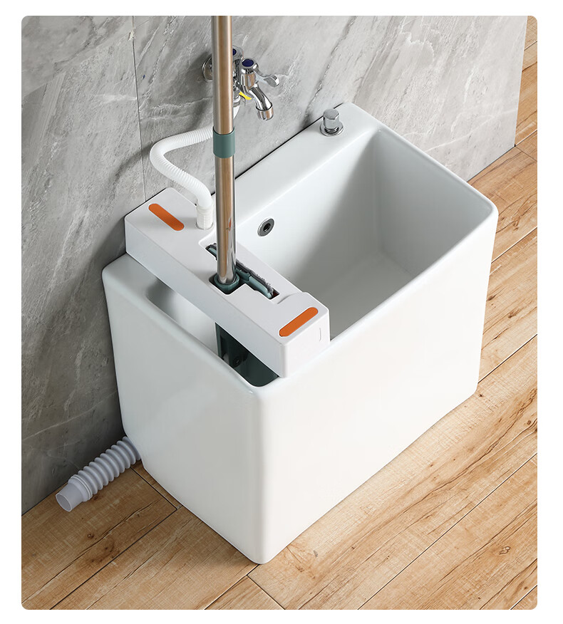 洗拖把池家用阳台卫生间陶瓷拖布池地拖盆带挤水盒子洗涤水桶am6普通