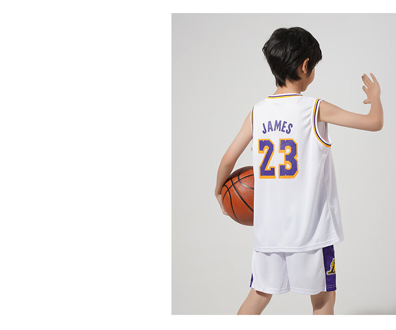 儿童篮球服套装男童湖人24号球衣表演训练服幼儿园小学生小孩衣服j