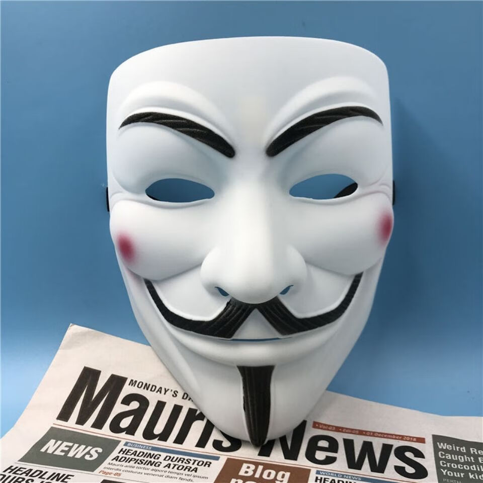 万圣节万圣节男女成人款恐怖全脸v字仇杀队化妆舞会舞台表演cos北极象