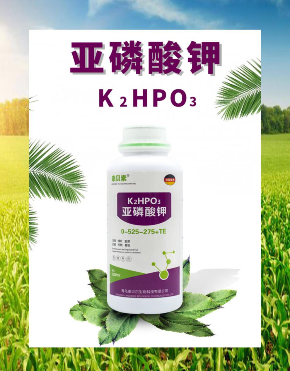 亚磷酸钾进口果树叶面肥保花保果控梢膨果蔬菜磷酸二氢钾高钾肥料