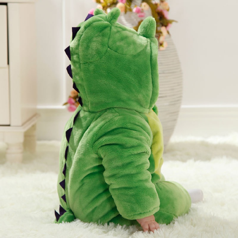 儿童连体睡衣婴儿秋冬装连体衣套装恐龙睡衣加厚宝宝哈衣爬服儿童可爱