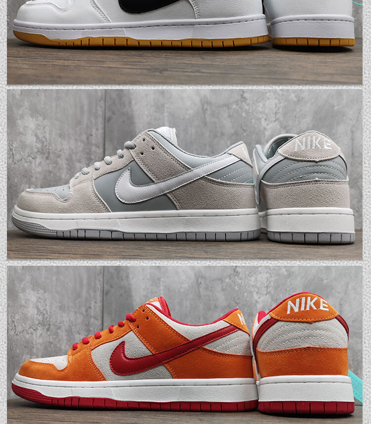 莆田原纯dunksb板鞋莆田纯原高品质气垫倒钩米白红男女款学生低帮运动