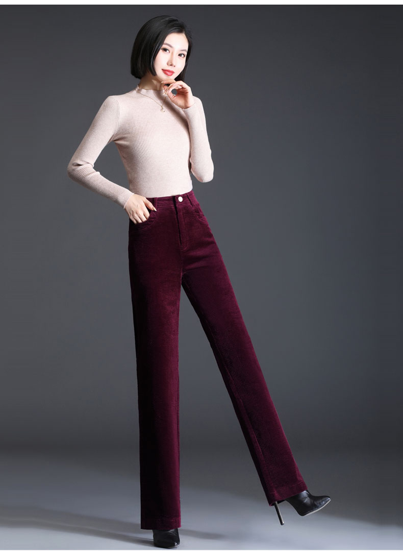 裤长裤宽松显瘦直筒裤条绒裤时尚时髦同款网红定制黑色ykj2161单裤27