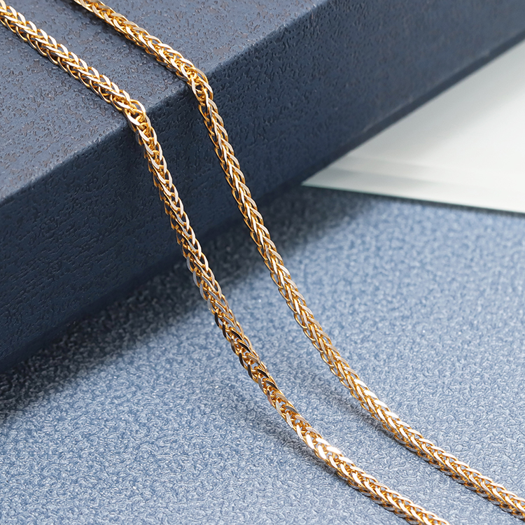 凌盛18k金百搭实心肖邦项链男女款锁骨链55cm823g21mm