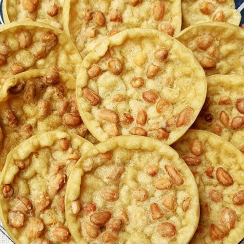 花生饼永兴月亮巴下酒菜酥脆油炸零食广西平南特产茴香味40个共2筒
