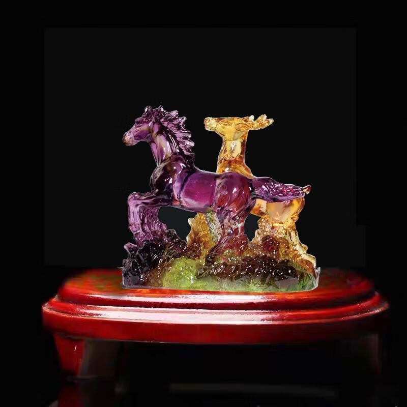 晨林之歌宋韶光大师2022虎年生肖属马吉祥物禄马交驰