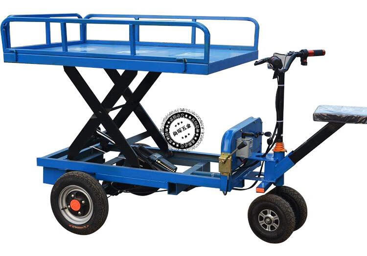 折叠电动平板车运输车便携四轮工地电瓶车手推车搬运车拉货小拖车