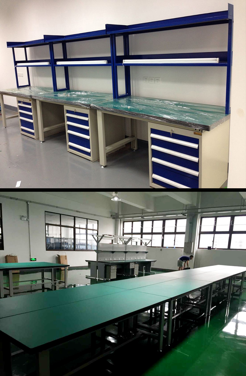 navcon钳工工作台重型钳工工作台流水线工作台车间不锈钢操作台桌三抽