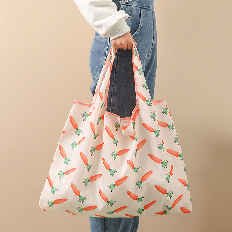 创意市购物袋批发买菜手提帆布袋折叠便携袋大容量蔬果收纳袋子外出