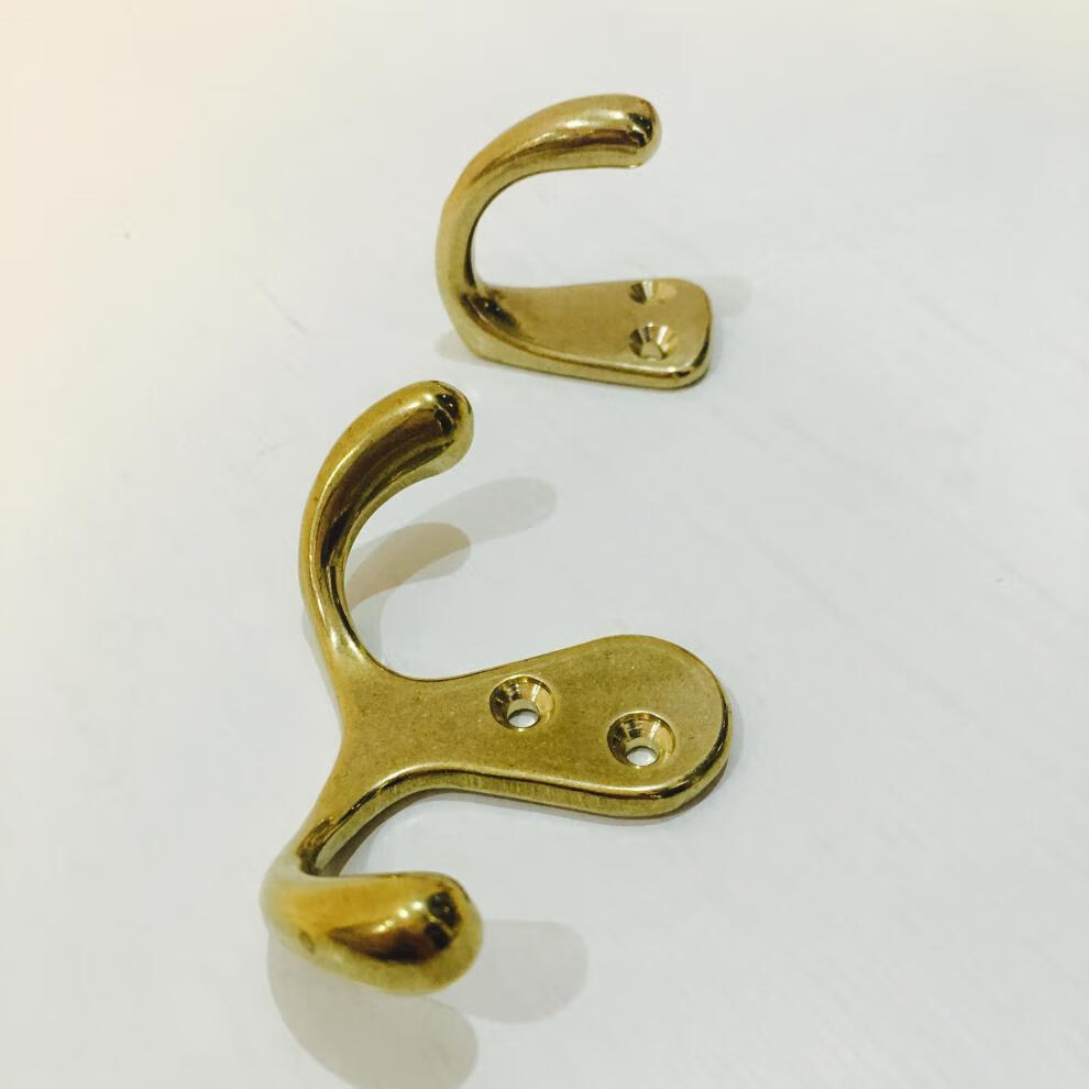 纯铜黄铜挂钩单钩单勾蚊帐钩衣钩欧式家具挂钩浴室客厅衣帽挂勾铜亮光