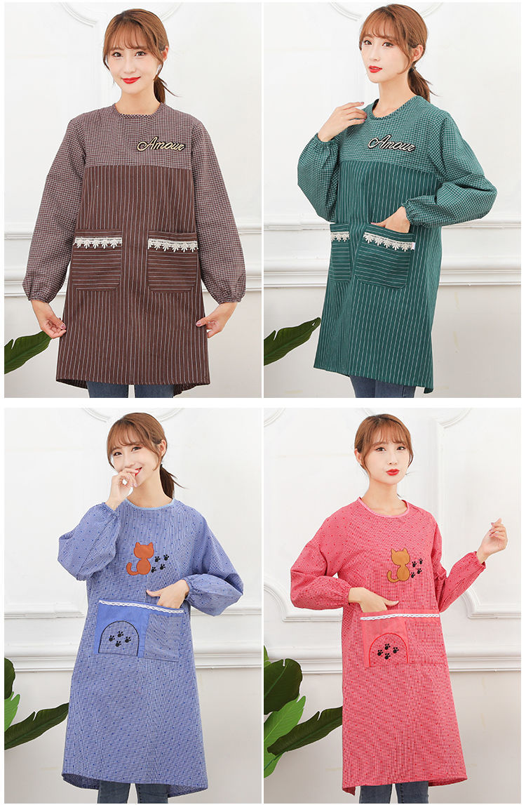 围裙男纯棉长袖反穿罩衣易防油污新款网红时尚透气服主推字母款式酒