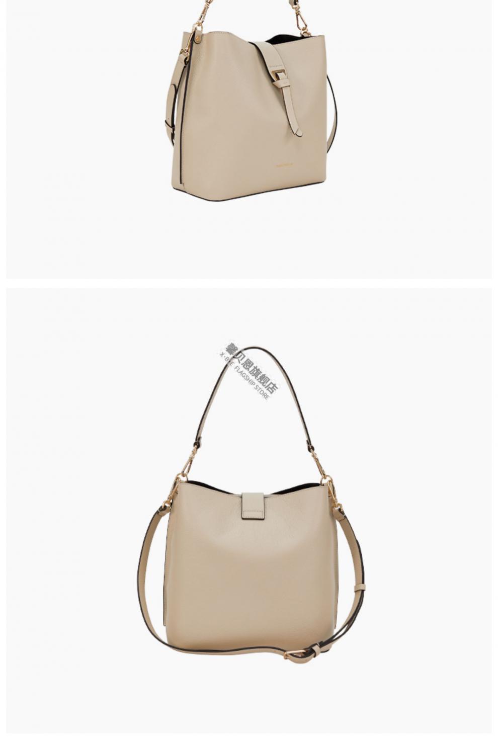 可奇奈尔通勤包/可奇奈尔alba系列牛皮斜挎单肩托特水桶包 海豚色