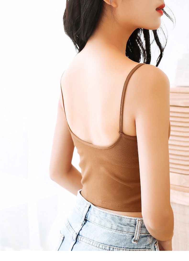 卡卡u型美背大u美背文胸短款带胸垫罩杯一体式文胸打底外穿大u型美背