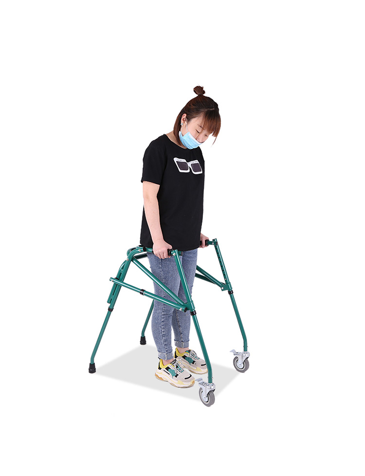 定向四轮儿童脑瘫学步车下肢康复助行器训练站立架助步器雾银色中号