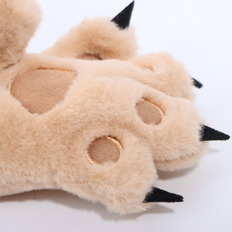 喜圣多新品熊爪手套冬儿童手套男女亲子款可爱毛绒保暖兽爪加厚学生