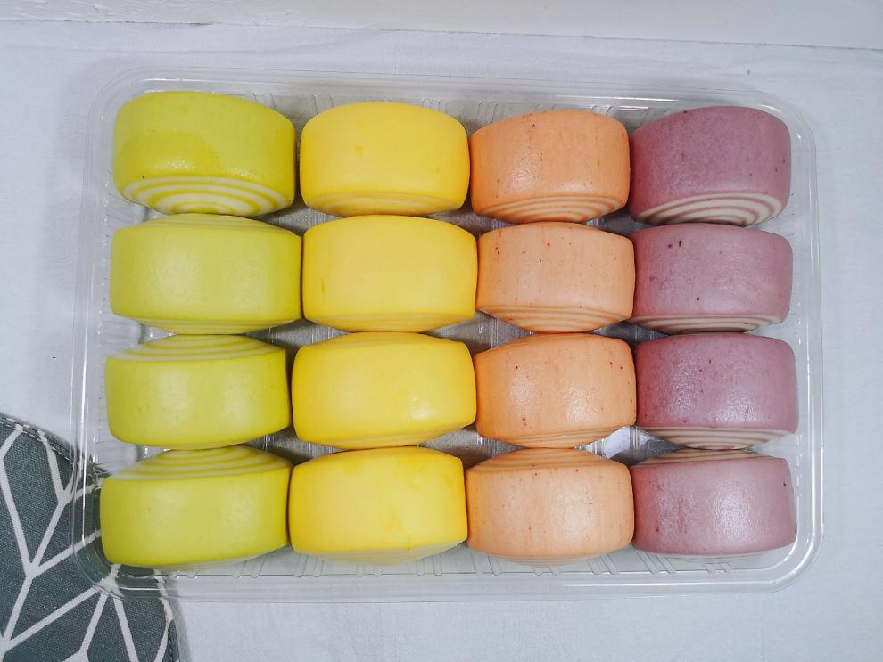 小拇指豆沙夹心小馒头500g手工果蔬早餐卡通包子面食发3包三色刀切