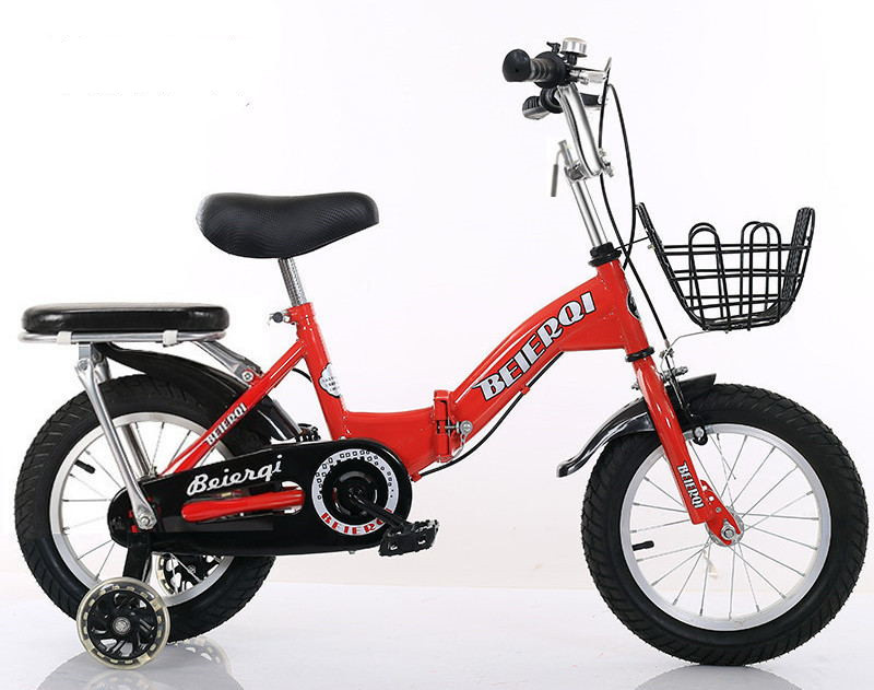小儿自行车两轮自行车折叠儿童男孩女孩36710岁中大童脚踏单车大红