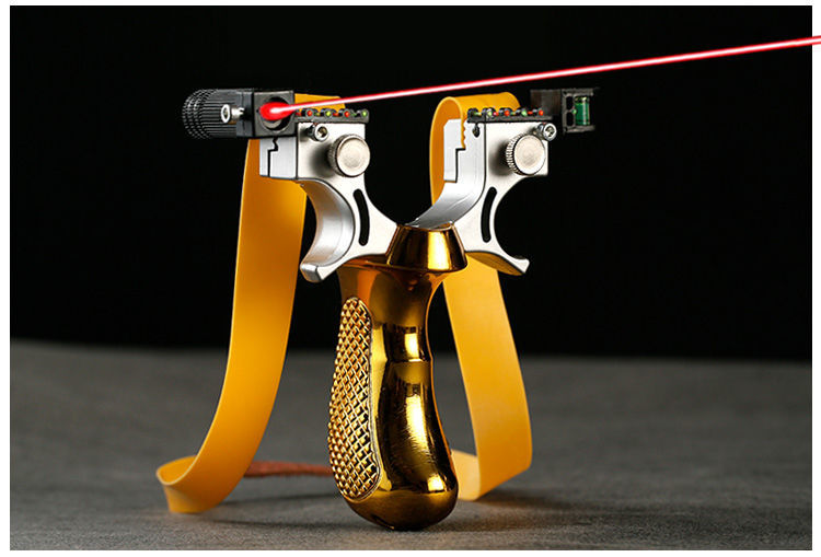 激光高精准暴力98k弹弓大全强力快压成人竞技玩具弾弓入门级黑色激光