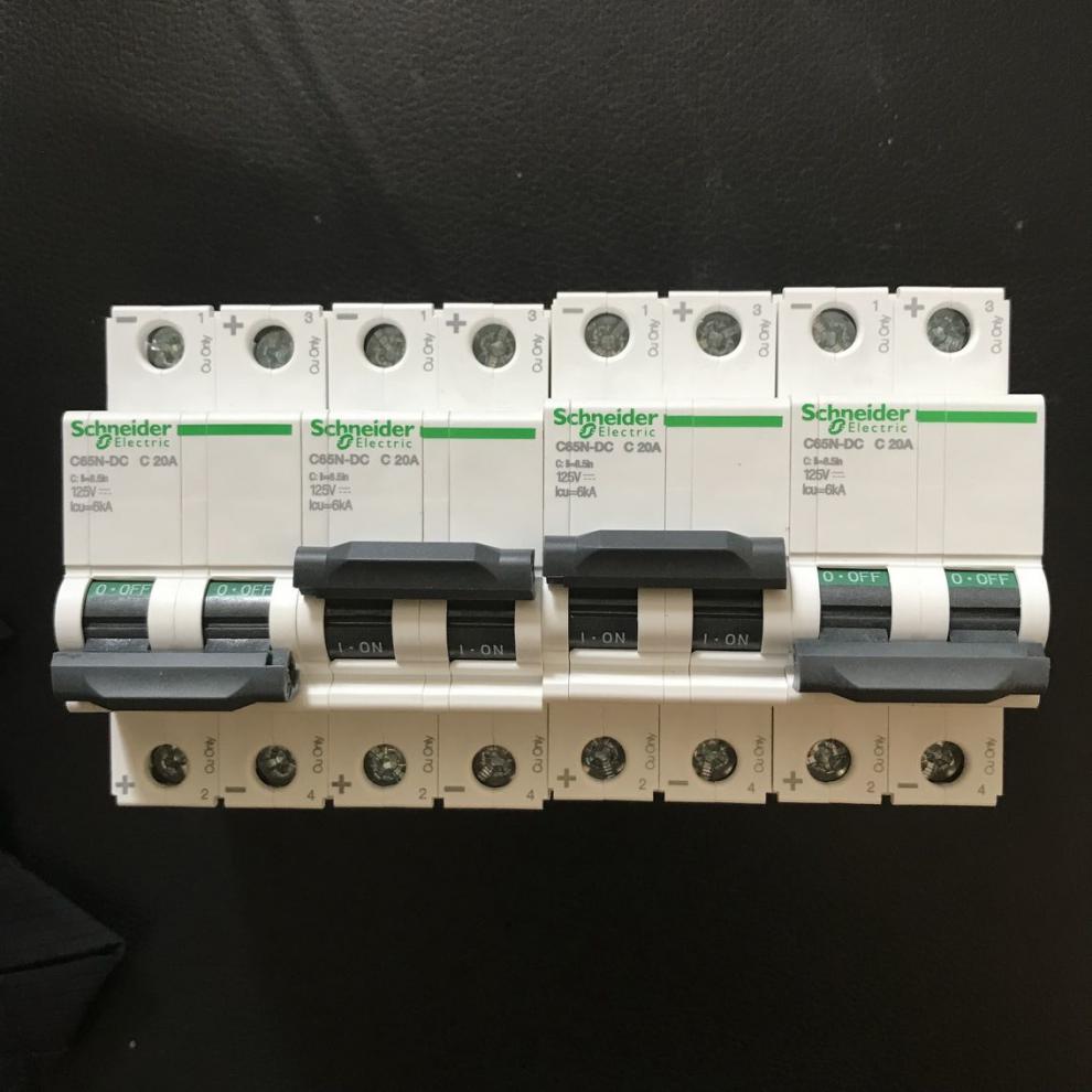 施耐德直流断路器空气开关c65ndc1p2p1a4a6a20a32a63a低压空开2p4a