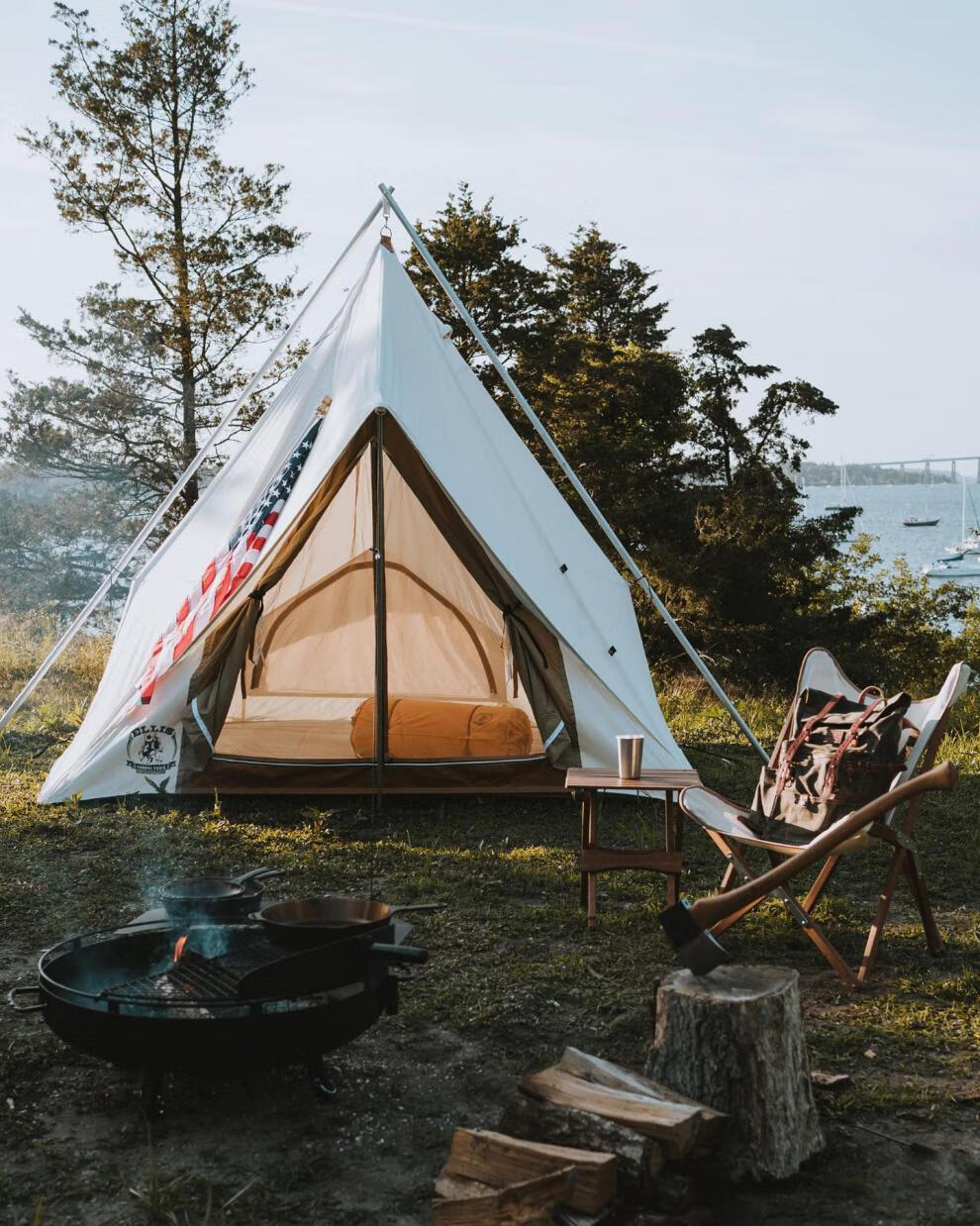 美国制进口ellis户外露营复古美式西部牛仔美剧黄石同款帆布帐篷 米