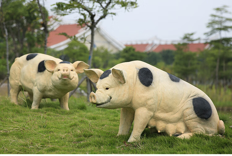 仿真超市花猪小香猪摆件餐厅雕塑假的动物摆设模型花园庭院子装饰乳