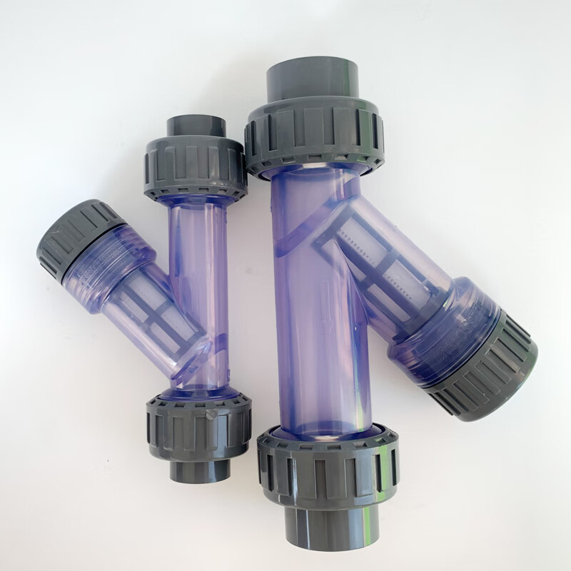 塑料upvcy型过滤器加厚耐腐蚀dn1520253240管道式滤网可换dn40内径50