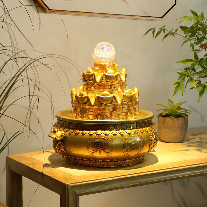 风水轮摆件 流水 聚大财 流水生财摆件喷泉装饰办公室聚宝盆八方来财