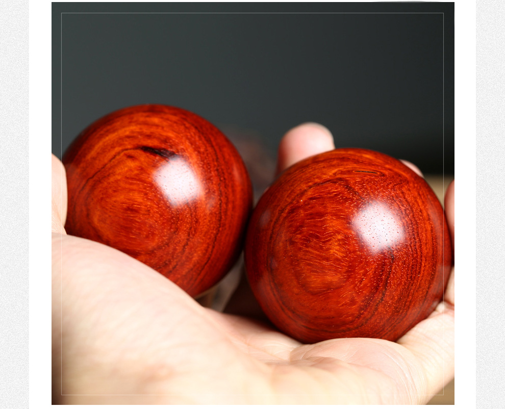 木手球球按摩球把玩球中老人健身球实木手握球康复球印度小叶紫檀直径