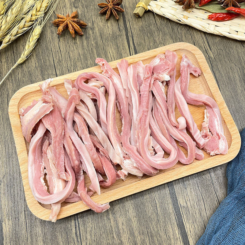 尖猪肚头丝黑猪肚条爆炒凉拌卤味食材猪肚条免切 半熟猪肚丝1斤【图片