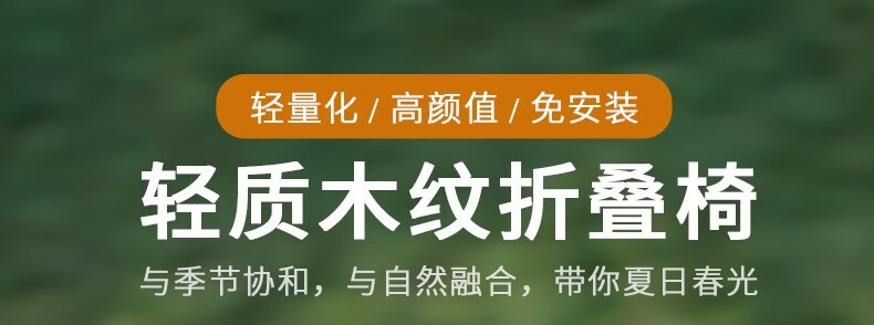 舒客艺家  户外折叠椅便携式沙滩椅野餐露营靠背椅写生椅便携式院子休闲椅子 中号克米特-卡其色